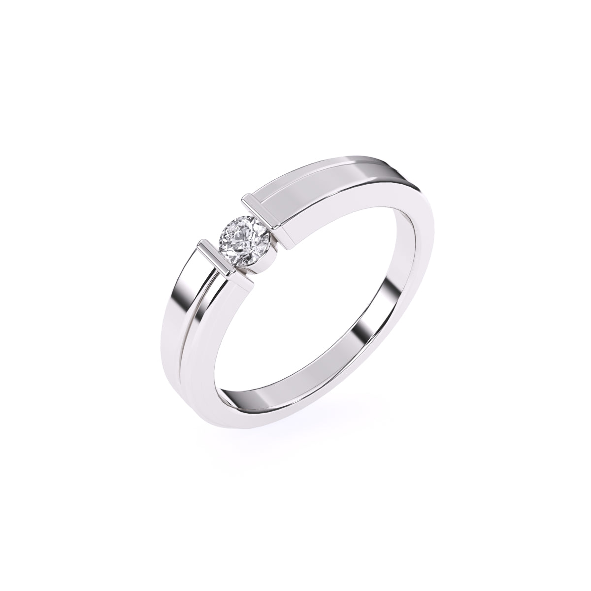 Forever One Round Diamond Tension Setting Ring